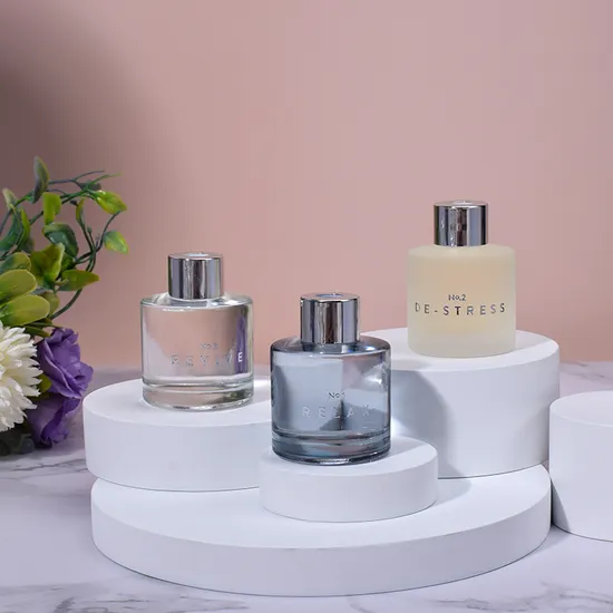 Conjunto de frascos difusores de vidro transparente vazio decorativo para presente de Natal para festa de casamento